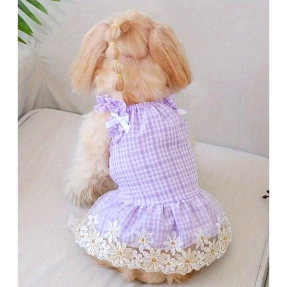 Lavender Dog Cat Pet Large Dress NWOT